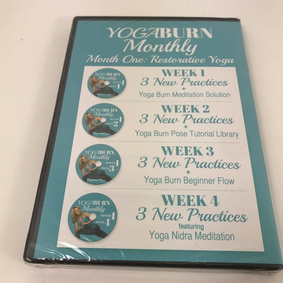 NEW Yoga Burn Monthly, Month One: Restorative 4-DVD Fitness Workout Set - Picture 2 of 2